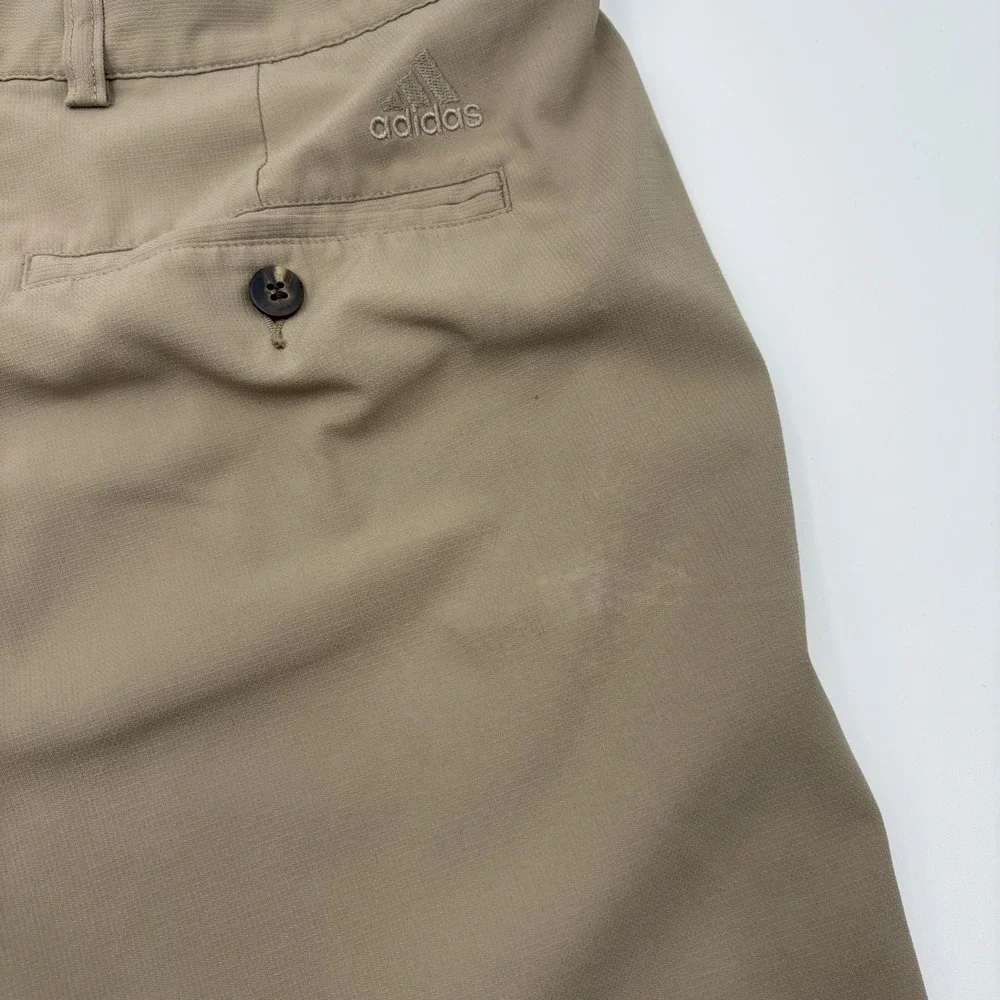Adidas Golf Shorts Men 36 Khaki Tan Flat Front Performance Athletic W56387